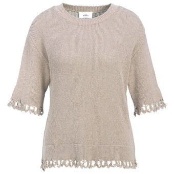 Damen Strickshirt mit Wellenbündchen