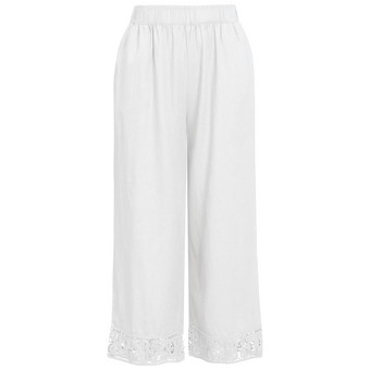 Damen Leinen-Culotte mit Elastikbund