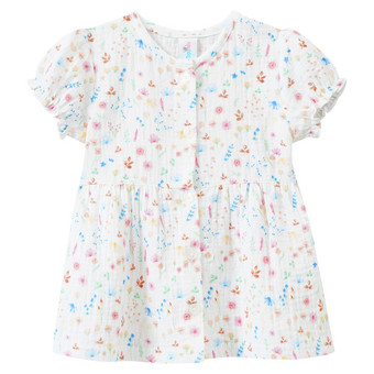 Baby Musselin-Bluse mit bunten Blumen