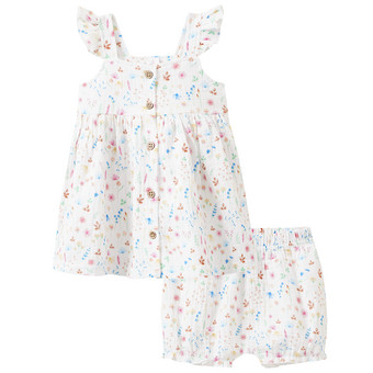 Newborn Musselin-Set aus Kleid und Shorts