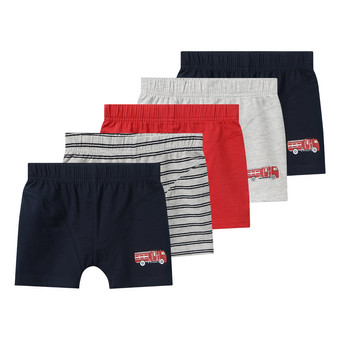 5 Jungen Boxer mit Feuerwehr-Motiven