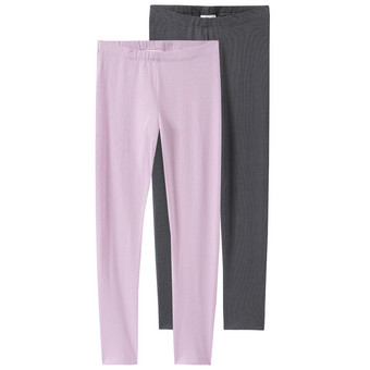 2 Mädchen Leggings mit Bio-Baumwolle