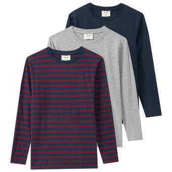 3 Jungen Langarmshirts im Basic-Look