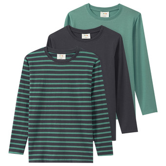 3 Jungen Langarmshirts im Basic-Look