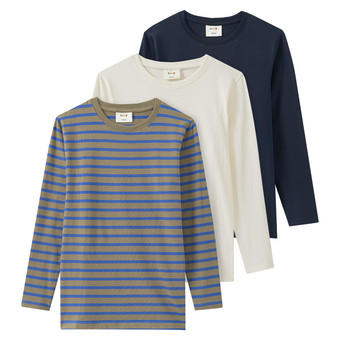 3 Jungen Langarmshirts im Basic-Look