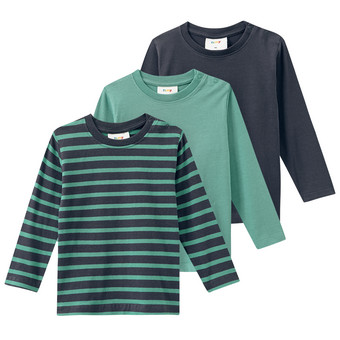 3 Jungen Langarmshirts im Basic-Look