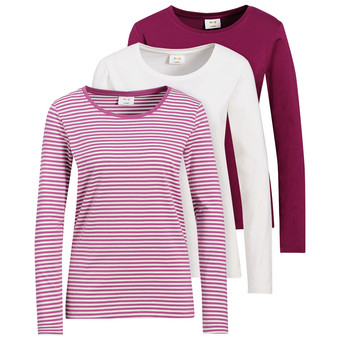 3 Damen Langarmshirts im Set