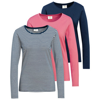 3 Damen Langarmshirts im Set