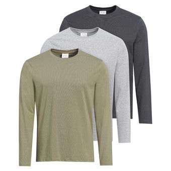 3 Herren Langarmshirts im Basic-Look