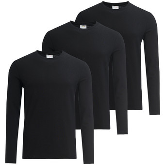 3 Herren Langarmshirts im Basic-Look
