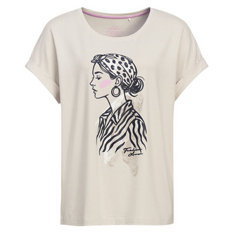 Dames-T-shirt met overslagmouwen