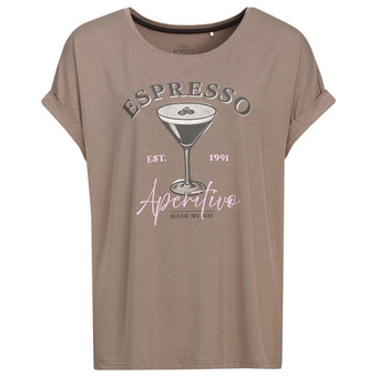 Dames-T-shirt met overslagmouwen