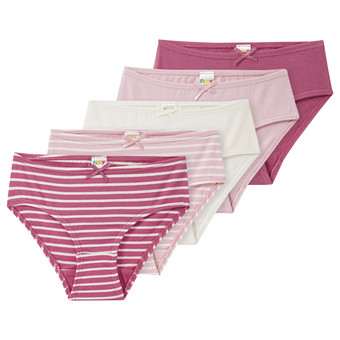 5 Mädchen Slips mit Bio-Baumwolle
