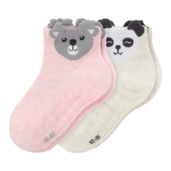 2 Paar Baby Stoppersocken mit Tier-Motiven