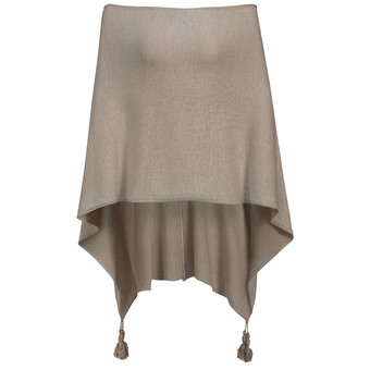 Damen Poncho mit Tasseln