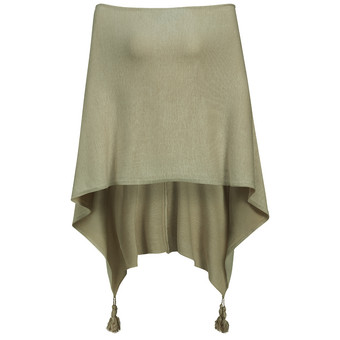 Damen Poncho mit Tasseln