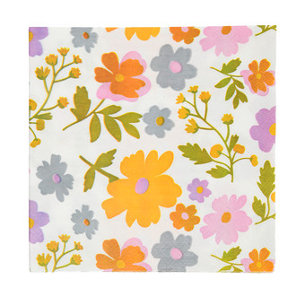 20 Servietten mit Blumen-Muster