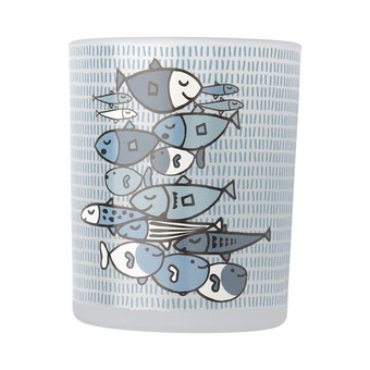 Windlicht mit Fisch-Prints