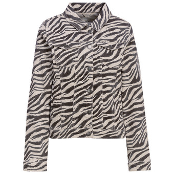 Damen Jeansjacke mit Animal-Print