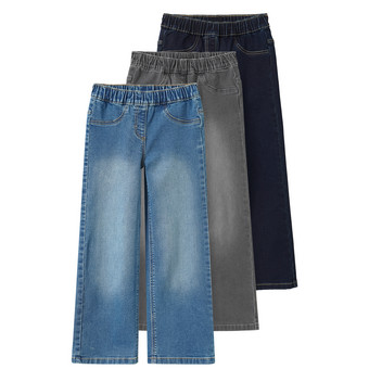 3 Mädchen Wide-Leg-Jeans mit Stretch-Bund
