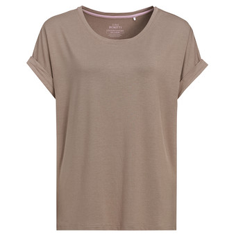 Dames-T-shirt met vaste turn-ups