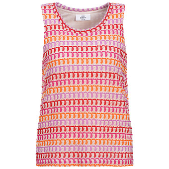 Damen Stricktop in Häkel-Optik