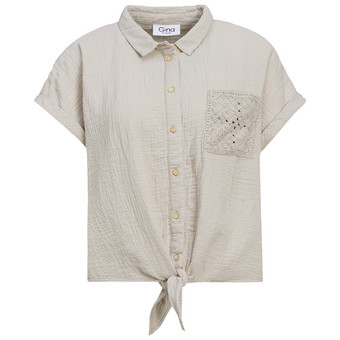Damen Musselin-Bluse mit Knotendetail