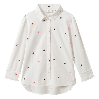 Mädchen Bluse mit Herz-Allover