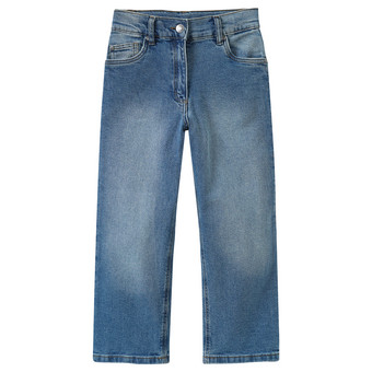 Mädchen Wide-Leg-Jeans mit verstellbarem Bund