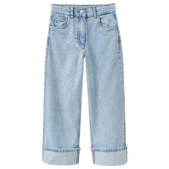 Mädchen Wide-leg Jeans mit verstellbarem Bund