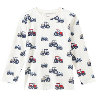 Jungen Langarmshirt mit Trecker-Motiven