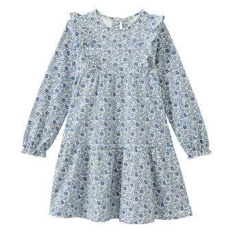 Mädchen Kleid mit Millefleur-Muster