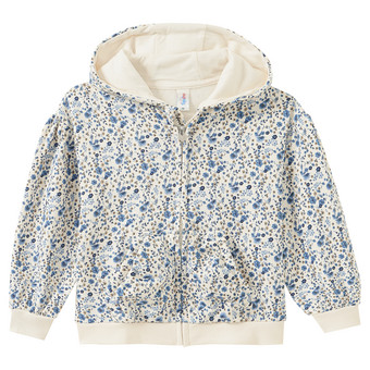 Mädchen Sweatjacke mit Blumen-Print