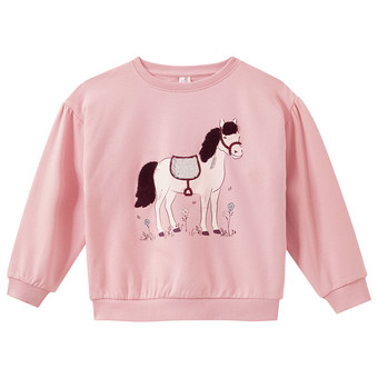 Mädchen Sweatshirt mit Pferde-Motiv