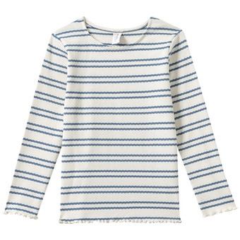 Mädchen Langarmshirt mit Rippstruktur