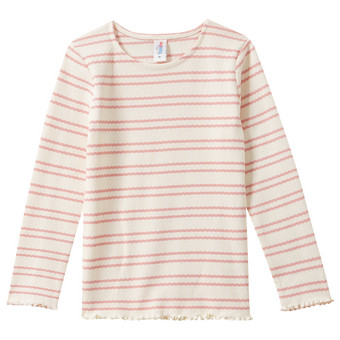 Mädchen Langarmshirt mit Rippstruktur