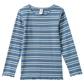 Mädchen Langarmshirt mit Rippstruktur