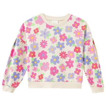 Mädchen Sweatshirt mit Blumen-Print