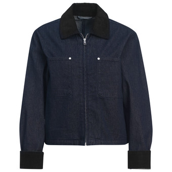 Damen Jeansjacke mit Cord-Kragen