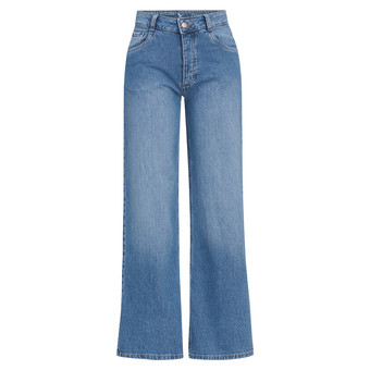 Damen Straight-Jeans mit weitem Bein