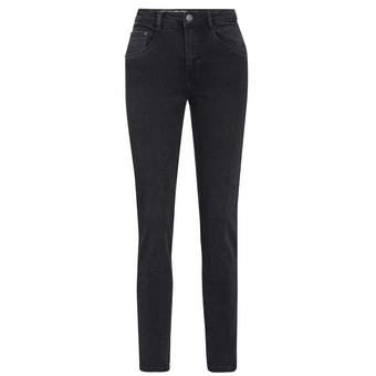Damen Straight-Jeans mit Used-Waschung