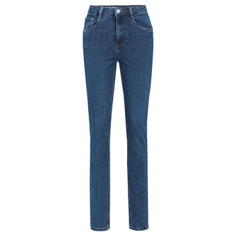 Damen Straight-Jeans mit Used-Waschung