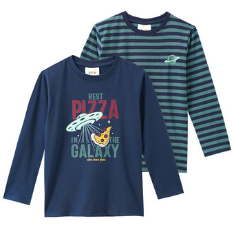 2 Jungen Langarmshirts mit Print