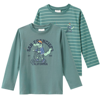 2 Jungen Langarmshirts mit Print
