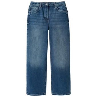 Mädchen Wide-Leg-Jeans mit verstellbarem Bund