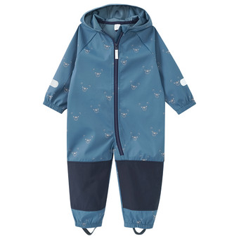 Baby Softshelloverall mit Bär-Allover