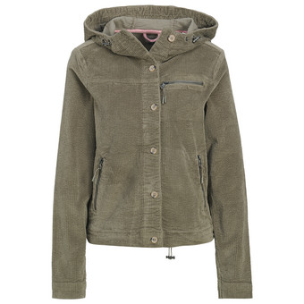 Damen Cordjacke mit Kapuze