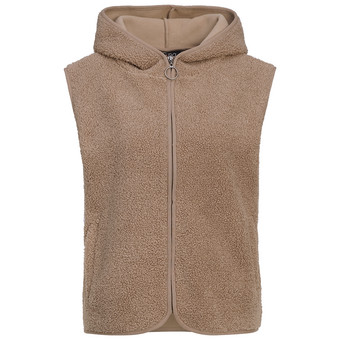 Damen Teddyweste mit Kapuze