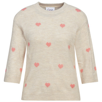 Damen Strickpullover mit Herz-Allover