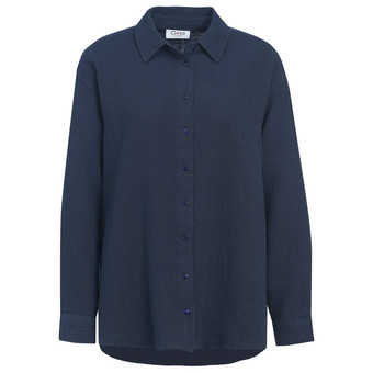 Damen Musselin-Bluse unifarben